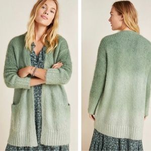 Anthropologie 2x Jenee Dip-Dyed Ombre Cardigan, Alpaca & merino wool sweater